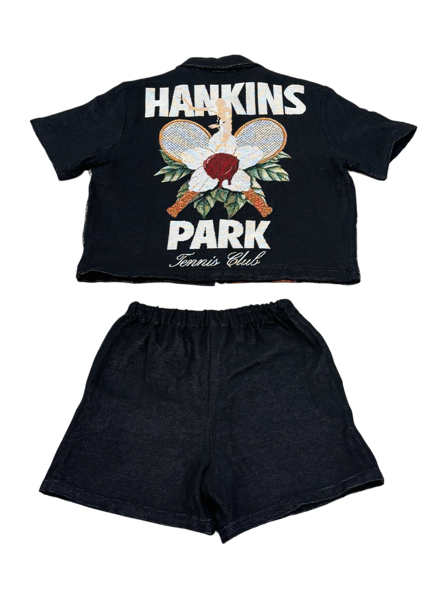 HANKINS PARK "IN BLOOM" SHORT SET "BLACK"