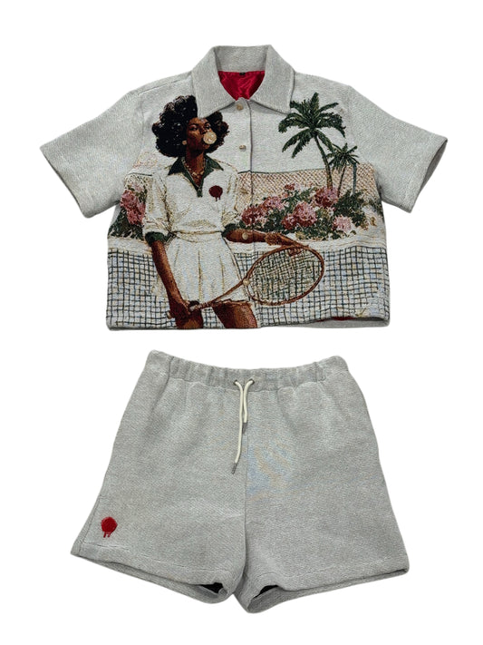 HANKINS PARK "IN BLOOM" SHORT SET "CREAM"