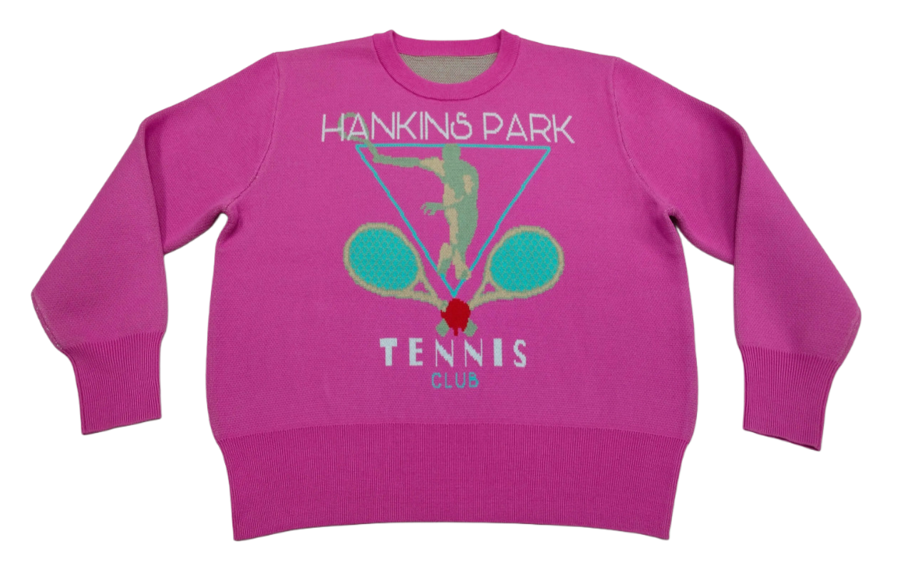 "HANKINS PARK TENNIS" SWEATER/ FUCHSIA