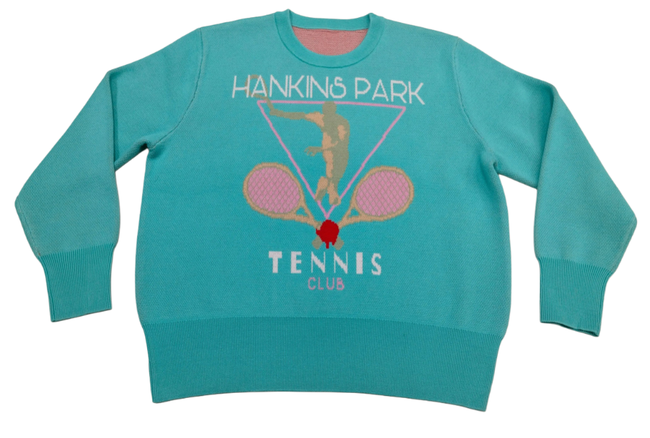 "HANKINS PARK TENNIS" SWEATER/ AQUA