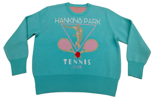 "HANKINS PARK TENNIS" SWEATER/ AQUA