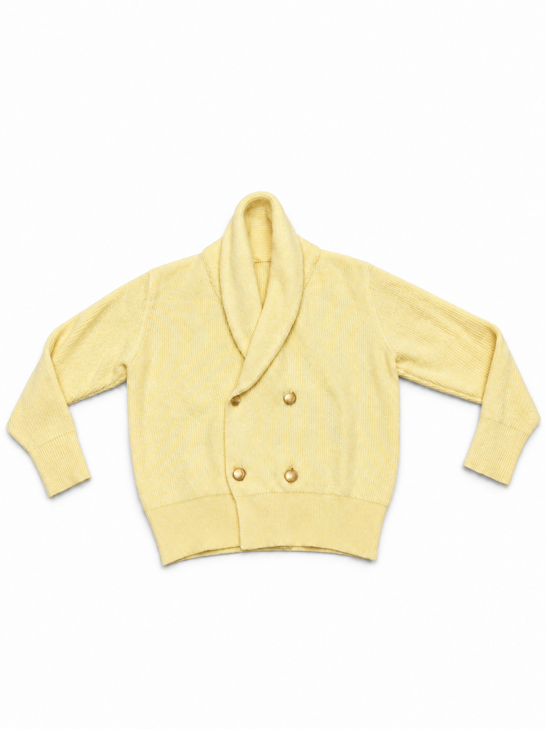 “LeGeorge” Double Breast Cardigan sweater/Lemon Butter