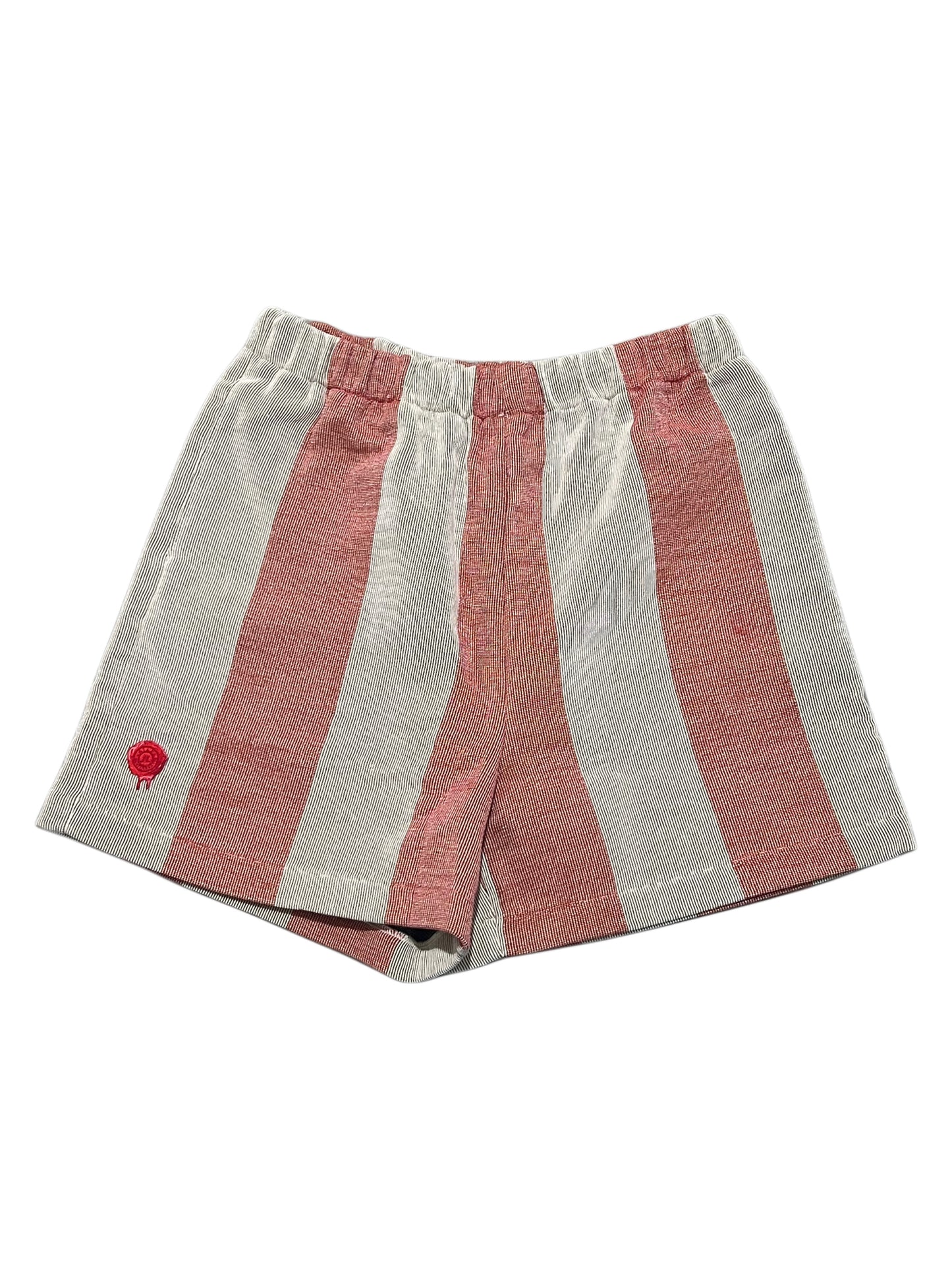 "CABANA STRIPES" SHORTS/SALMON