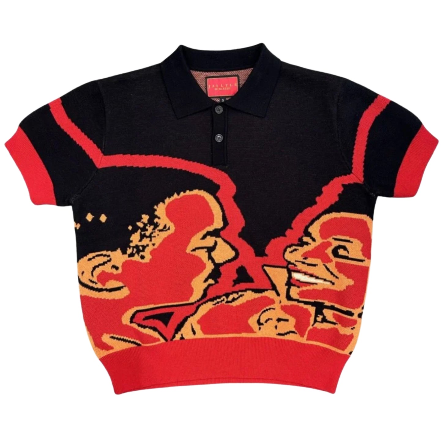 "LOVE SUPREME" POLO SWEATER SHIRT | NOIR