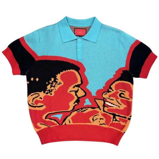 "LOVE SUPREME" POLO SWEATER SHIRT | IBIZA BLUE