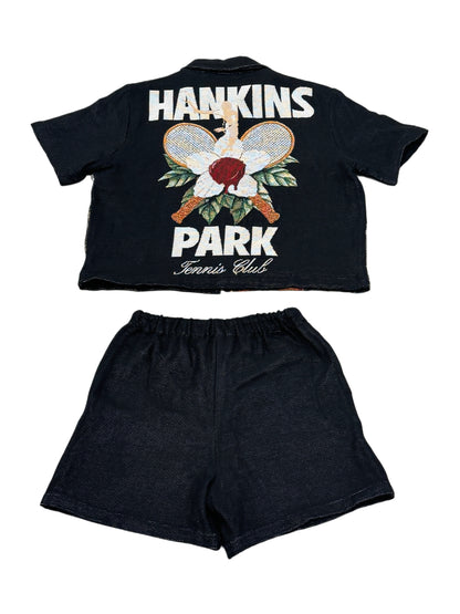 HANKINS PARK "IN BLOOM" SHORT SET "BLACK"