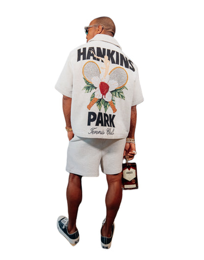 back of HANKINS PARK "IN BLOOM" SHORT SET "CREAM" 