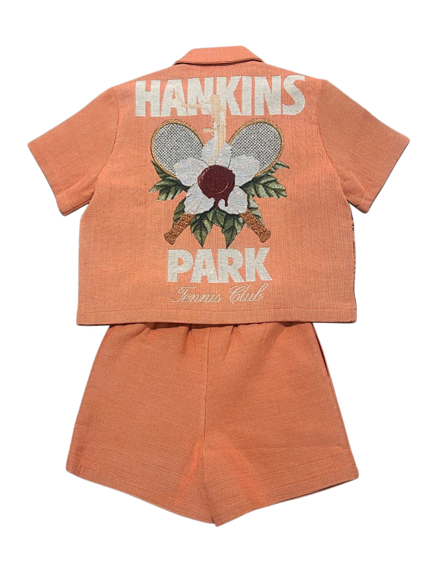 HANKINS PARK X MELISSA MITCHELL "LADY IN BLOOM" SHORT SLEEVE SET/"CORAL"