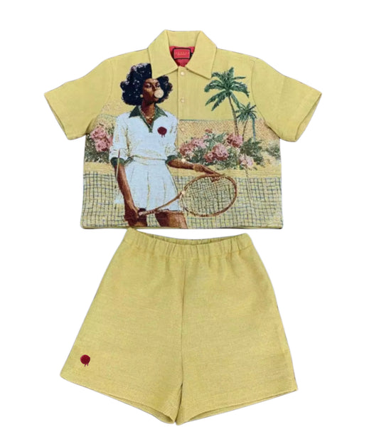 HANKINS PARK "LADY IN BLOOM" SHORT SET "LIMONCELLO”