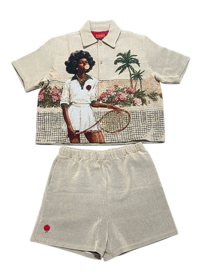 HANKINS PARK "LADY IN BLOOM" SHORT SET "CAFE DE SOL”