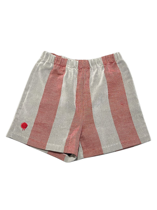 "CABANA STRIPES" SHORTS/SALMON