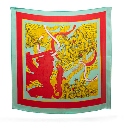 "LAFA & GIFA" SILK SCARF | TEAL